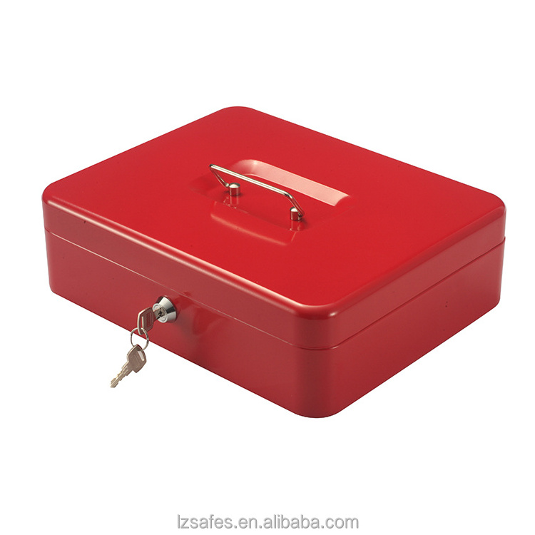 Large Locking Cash Box with Key Lock and Money Tray