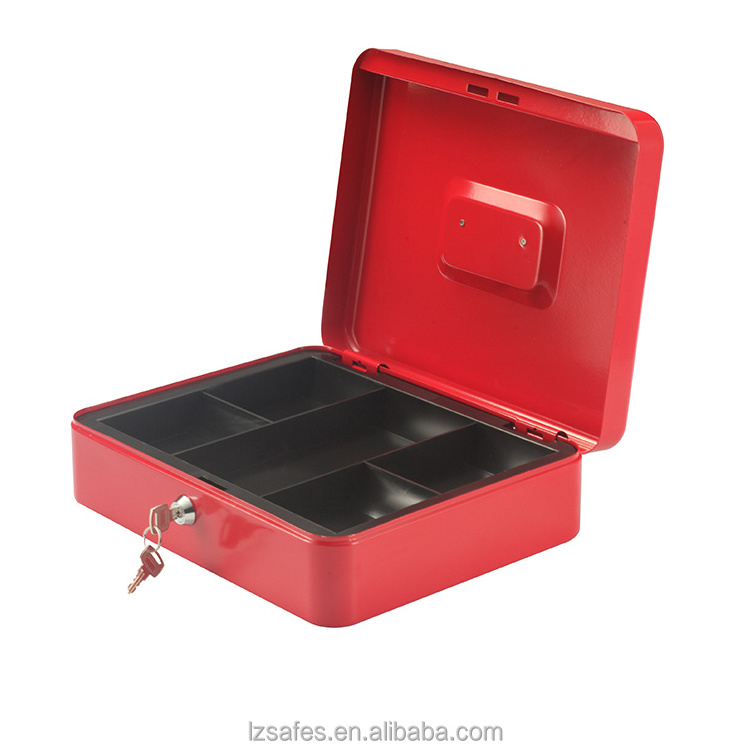 Large Locking Cash Box with Key Lock and Money Tray