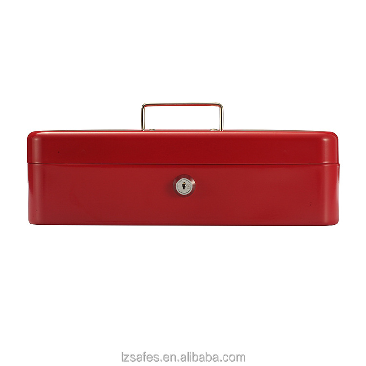 Large Locking Cash Box with Key Lock and Money Tray