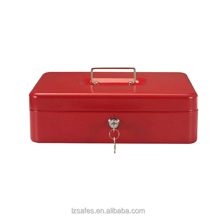 Large Locking Cash Box with Key Lock and Money Tray