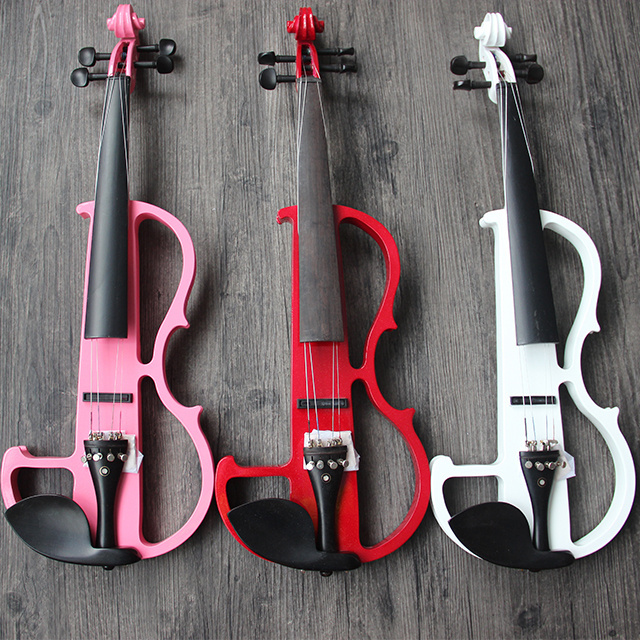 Higher Quality Handmade Ebony Silent Beginner Introductory Set 4/4 Student Electric Violin with French Eye