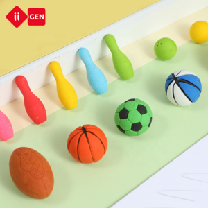 IIGEN  Sports Ball Puzzle Erasers Football Basketball Fun Erasers for Kids Classroom School  3D Mini Cute Eraser