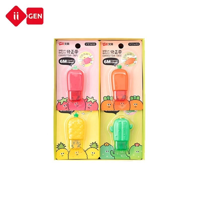 IIGEN creative cartoon fruit and vegetable correction tape stationery for students kawail correction tape