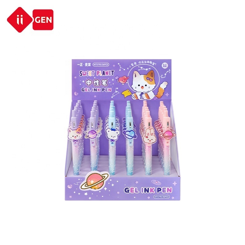 IIGEN creative cartoon gel pen 0.5mm school supplier kawaii neutral pen press the gel  pen stationery manufacturer