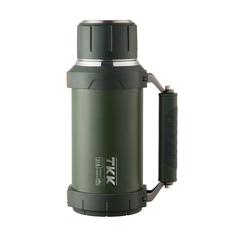 Classic Insulated Thermos Water Bottle Flask With Cup Stainless Steel Double Walled Vacuum Bottle 64 OZ 2L For Outdoor Camping