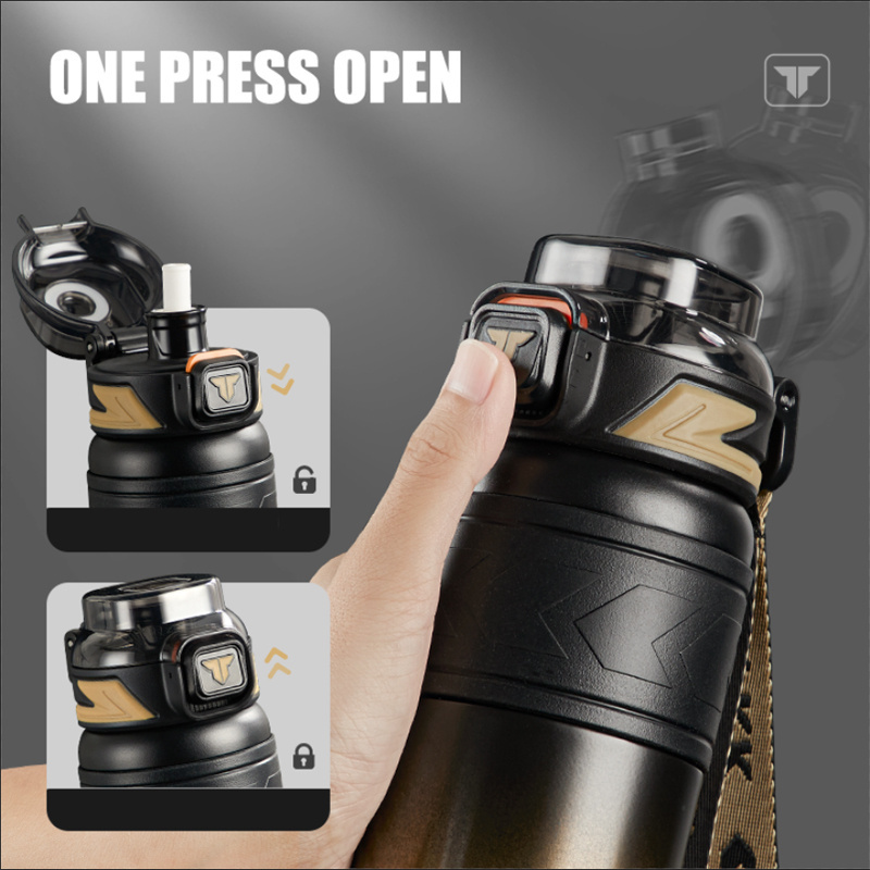 600ml 1000ml 16oz 32oz 316 stainless steel thermos with straw Vaccum Insulated Thermo Wide Mouth  Double Wall coffee bottle