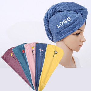 rapid fast drying hair microfiber hair wrap double layer turban towel