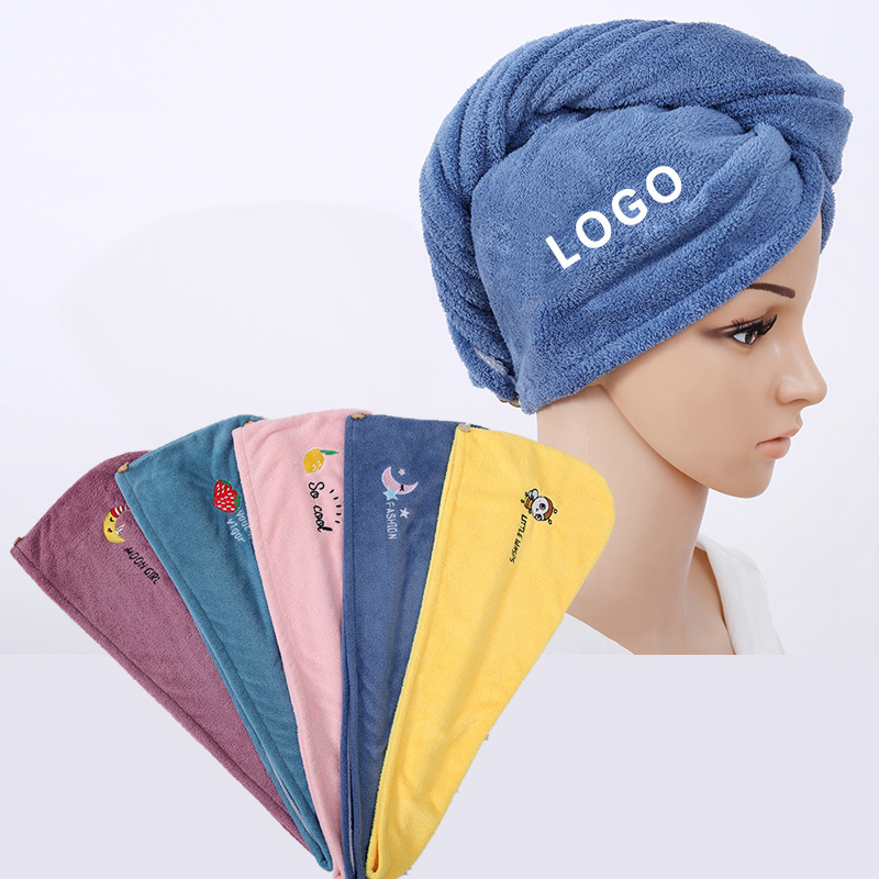 Quick Dry Large Twist Salon Turban Custom Logo Microfibre Microfiber Dryer Hair Drying Towels Towel Wrap for Hair Women Woven