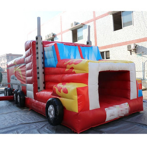 inflatable car bouncer/inflatable fun land air bouncer combo inflatable kids bus bounce house with slide for sale