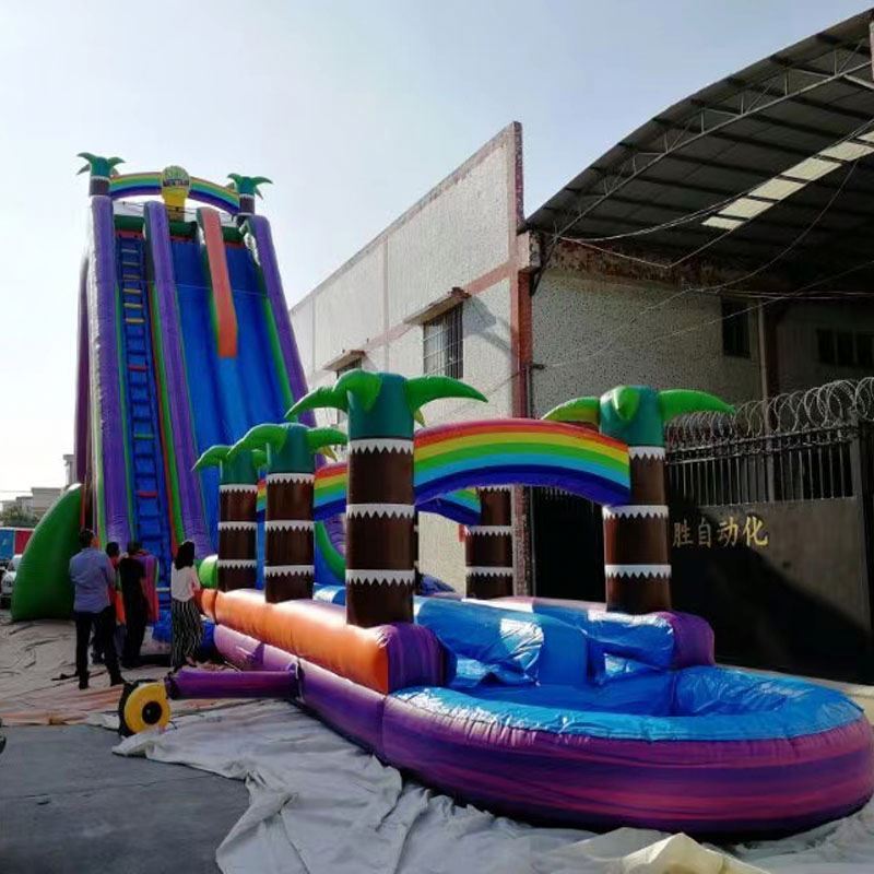 35x30x30 Commercial Inflatable Climbing Wall Rock Water Slide Wet Bounce House