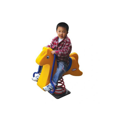 Kids Cartoon Ride on Toy Outdoor Playground Equipment Rides Orange Duck Plastic Spring Rocking Horse for Sale