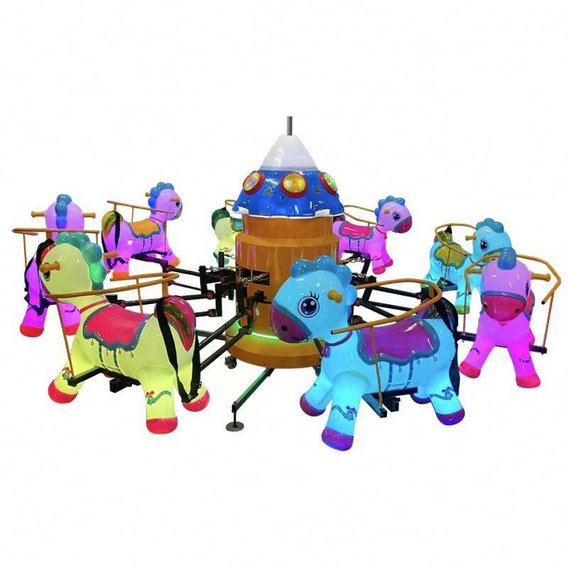 Funny amusement park kiddy ride merry go rounds and mechanical electric small music carouse