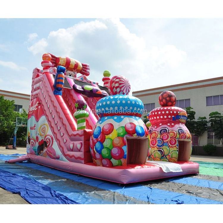 New design kids bounce house commercial combo inflatable rampage half pipe water slide