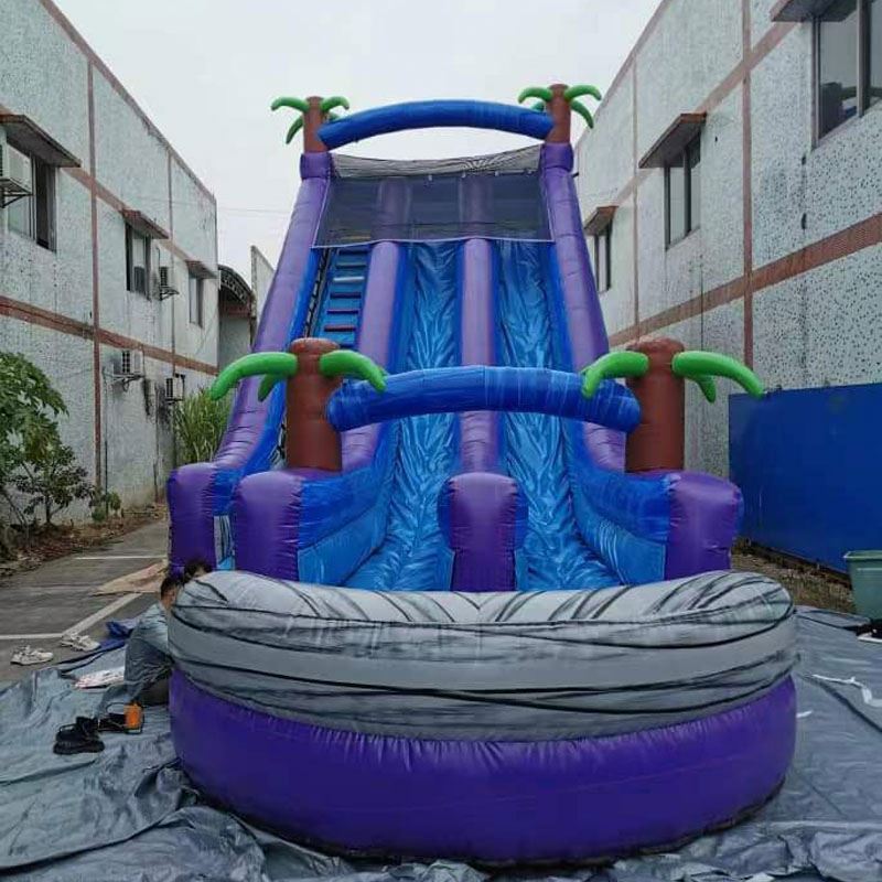 35x30x30 Commercial Inflatable Climbing Wall Rock Water Slide Wet Bounce House