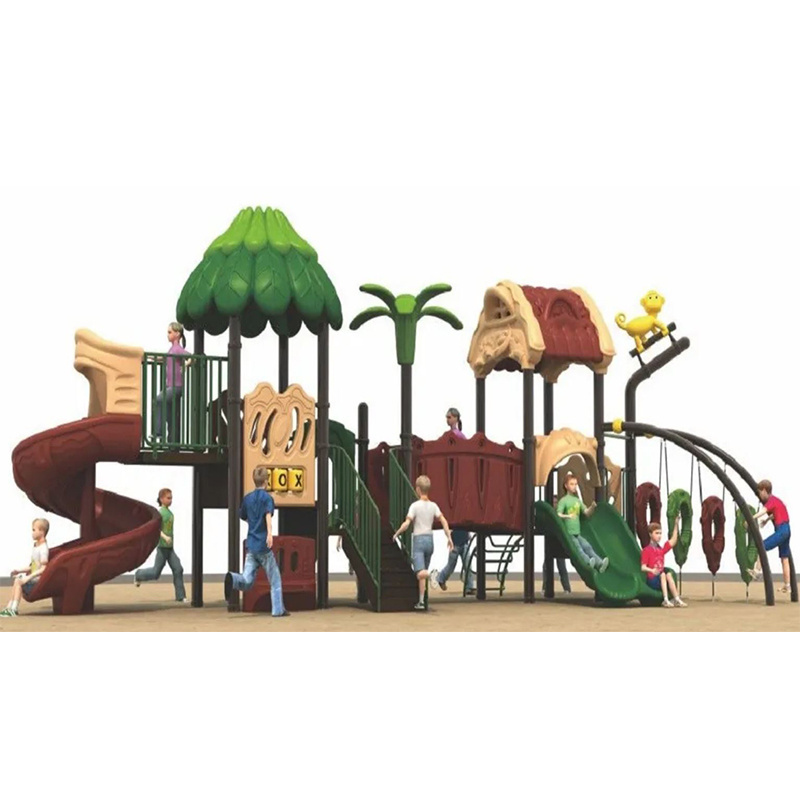 Plastic Tube Plastic Slide Kids Playground Equipment with flower Roof outdoor playground for school