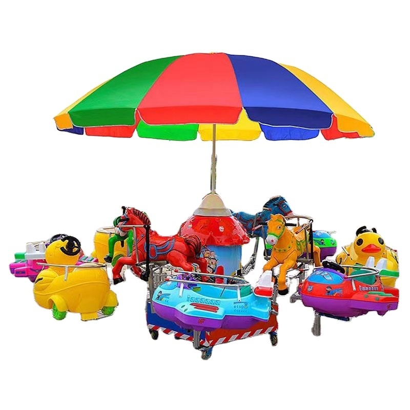 Funny amusement park kiddy ride merry go rounds and mechanical electric small music carouse