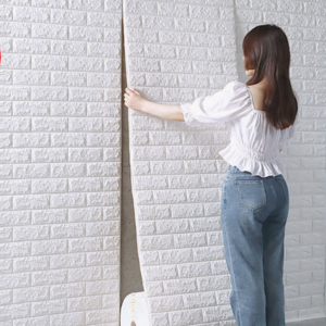 White Brick 3D Wall Panels Peel and Stick Wallpaper for Living Room Bedroom Background Wall Decoration 3D Brick Foam WallpaperPo