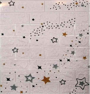 Self adhesive XPE 3d foam star wallpaper peel and stick wallpapers/wall coating for 3d home decoration