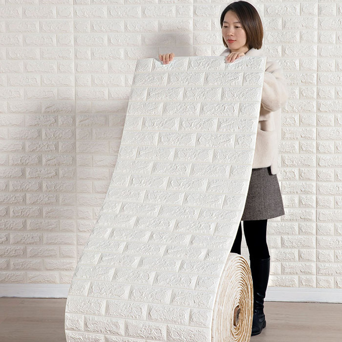 Self Adhesive Roll Package Home Decorative Foam Wallpapers 3D Wall Panel Brick Wallpaper