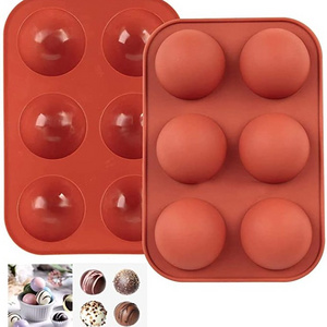 Chocolate Molds Silicone with 6 Semi Sphere Jelly Holes Half Round Jello Dome Mousse Cocoa Bomb Ball Baking Molds