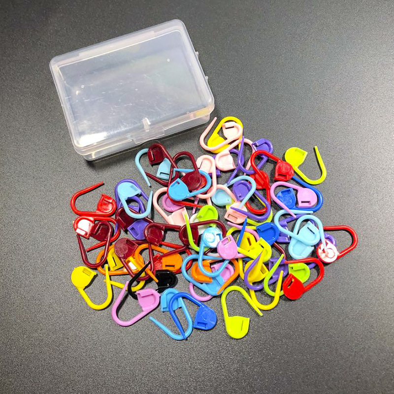 Colorful Mini Crochet Locking Markers Plastic Locking Stitch Markers Needle Clip Hook DIY Knitting Tools