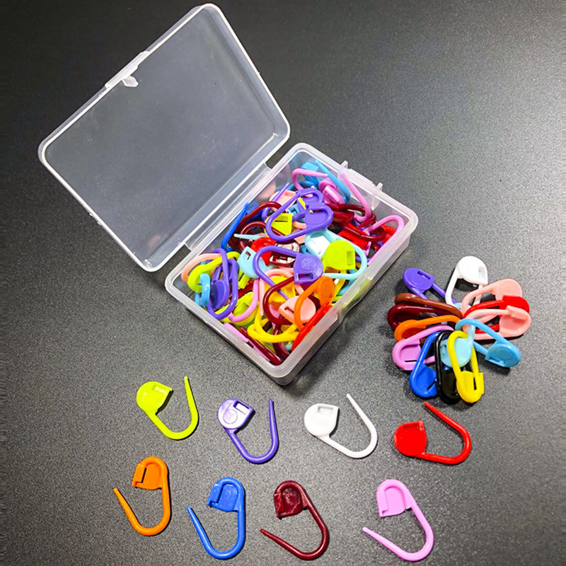 Colorful Mini Crochet Locking Markers Plastic Locking Stitch Markers Needle Clip Hook DIY Knitting Tools