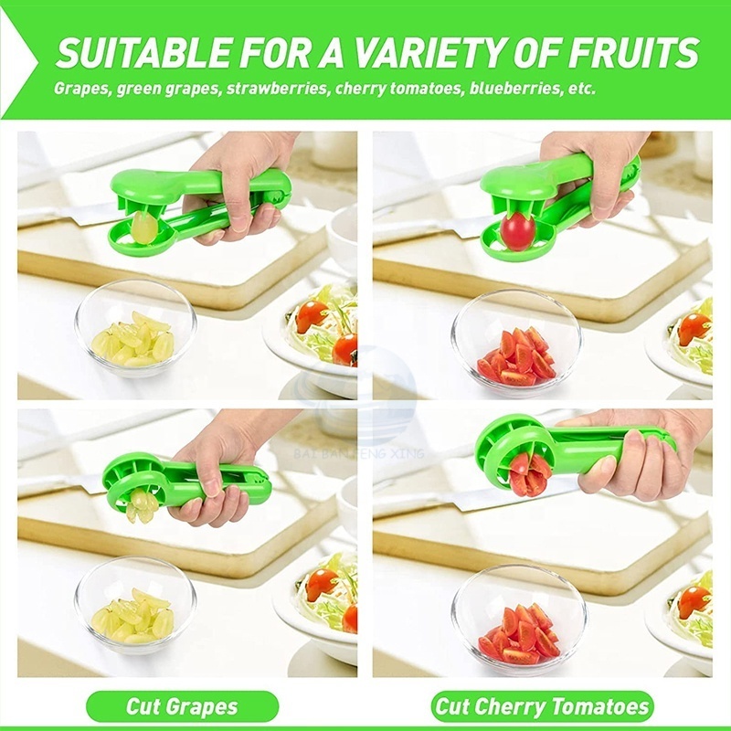 Grape Cutter Slicer Cherry Tomatoes Strawberry Slicer For Fruits And Vegetables Salad Cutter Kitchen Gadget No Blade Safety