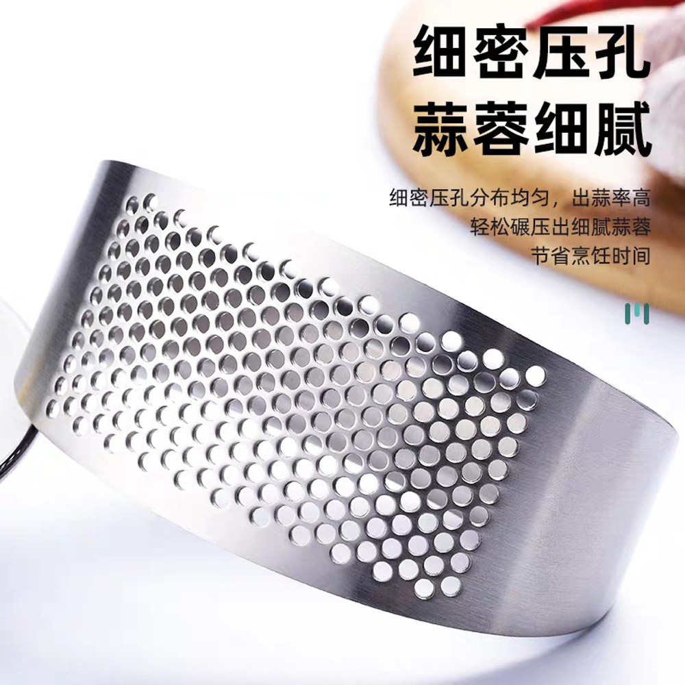 Unique kitchen gadgets stainless steel garlic press and slicer matel ginger peeler garlic press kitchen