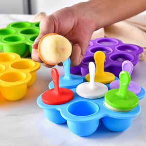 Hot Selling Product Funny Baby Food Supplement with Stick Mold Summer Mini Ice Cream Kids Popsicle Mold