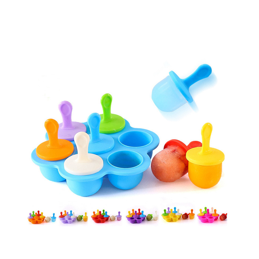 Hot Selling Product Funny Baby Food Supplement with Stick Mold Summer Mini Ice Cream Kids Popsicle Mold