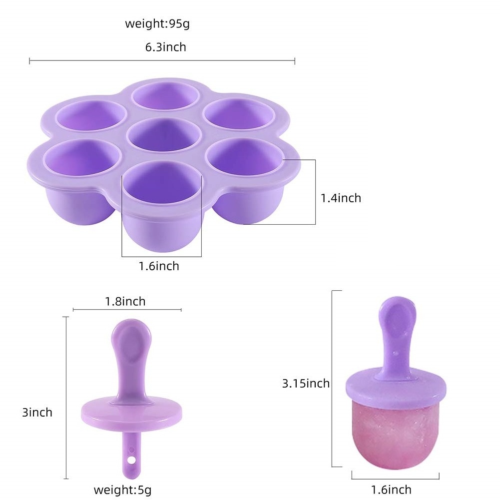 Hot Selling Product Funny Baby Food Supplement with Stick Mold Summer Mini Ice Cream Kids Popsicle Mold