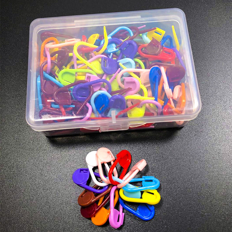 Colorful Mini Crochet Locking Markers Plastic Locking Stitch Markers Needle Clip Hook DIY Knitting Tools