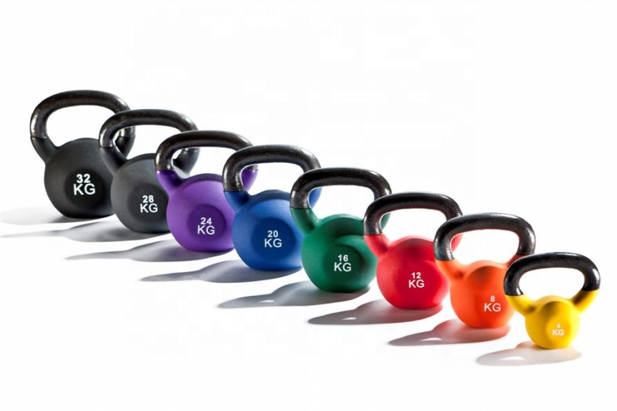 Gym equipment weights accessories colorful rubber coated kettlebell cast iron kettlebell vinyl kettlebell in kg