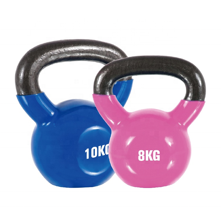 Gym equipment weights accessories colorful rubber coated kettlebell cast iron kettlebell vinyl kettlebell in kg