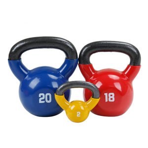 Gym equipment weights accessories colorful rubber coated kettlebell cast iron kettlebell vinyl kettlebell in kg