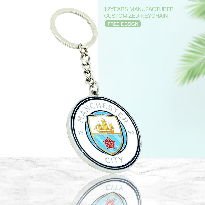 Longzhiyu 17 years china metal enamel key chain manufacturer custom football team keychain soccer club keychain