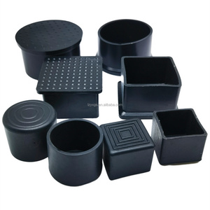 Black Square PVC Soft Rubber Tube Plug Sleeve 19*19-50*100mm Protection Gasket Dust Seal End Cover Caps For Pipe Bolt Furniture