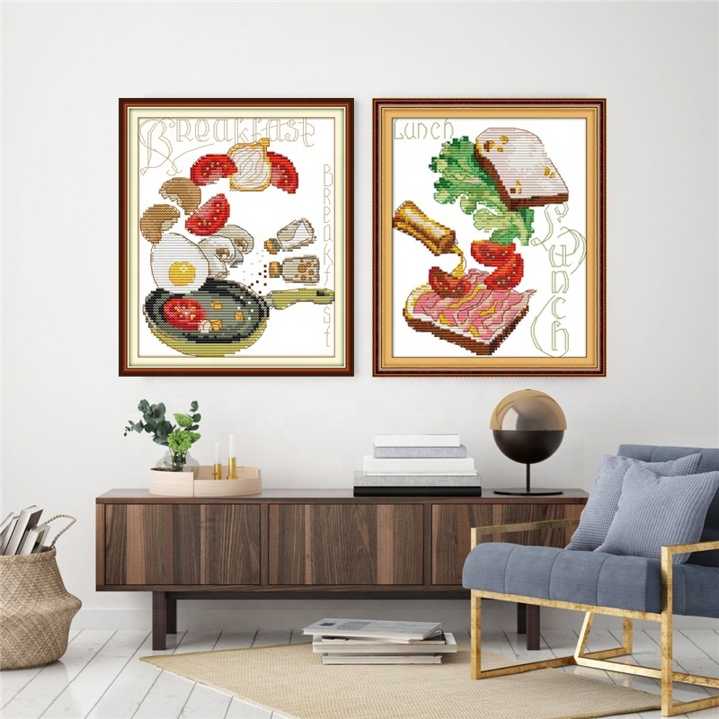 NKF Breakfast and Lunch 2019 new designs cross stitch pattern dmc cotton threads 3d cross stitch kit