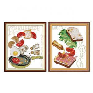 NKF Breakfast and Lunch 2019 new designs cross stitch pattern dmc cotton threads 3d cross stitch kit