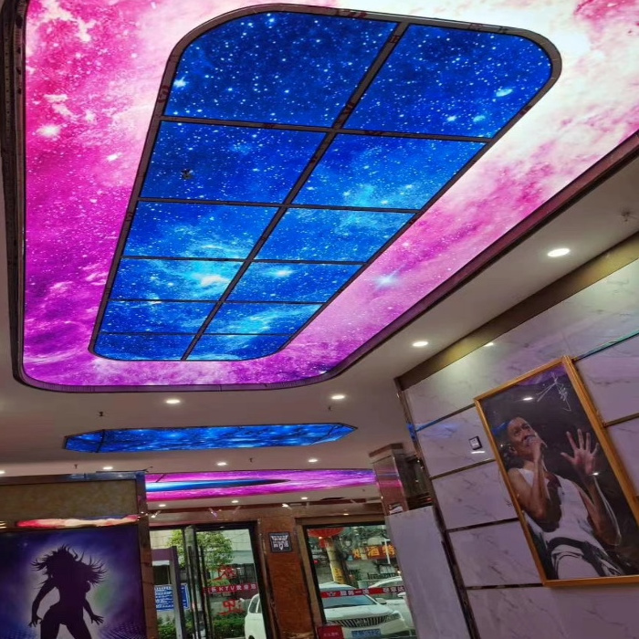 Guangzhou starry sky roof royal interior printed translucent illumination backlit Ceiling Designs Made with Stretch Ceiling