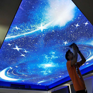 Aluminum Stretch Ceiling Galaxy space starry Pop night sky pvc ceiling tiles Effect PVC Stretch Ceiling Film