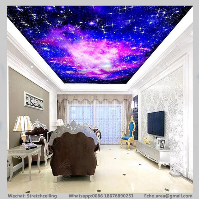 flexible 3d uv printed stretch ceiling fabric panel for banquet hall