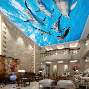 UV print 3d illusion effect infinity stretch ceiling for swimming pool tiles