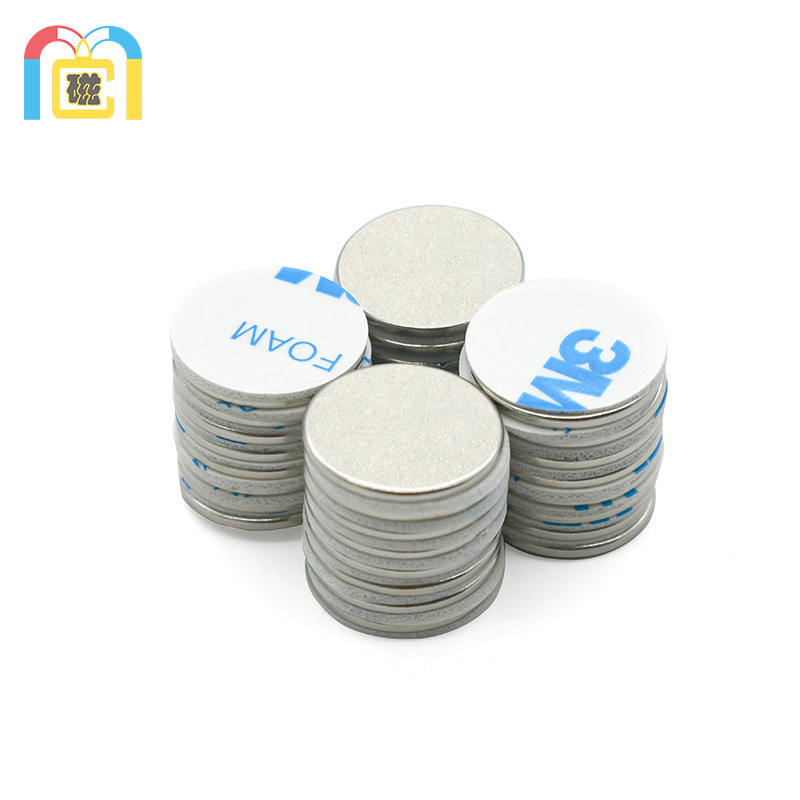 High Performance Cylinder Magnetic Materials Strong Magnet Wheel N52 M52 N54 Magnet 3M Self Adhesive Magnet Neodymium