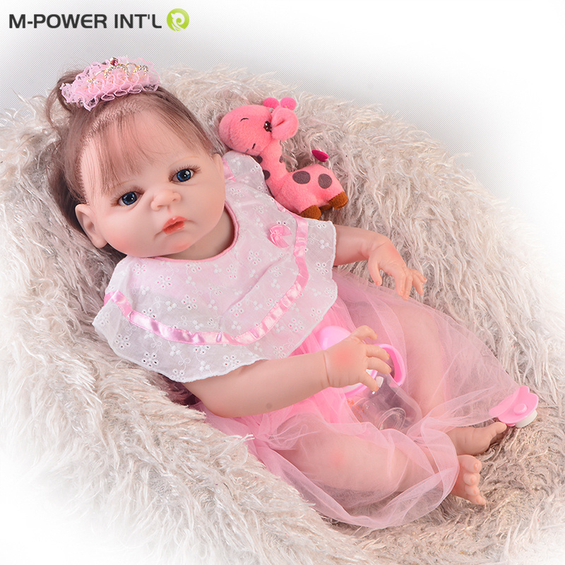 Children hot sale yellow cute long hair girl reborn doll creative personality gift silicone baby reborn doll