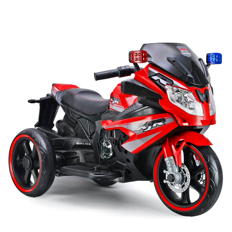 New electric children's police motorcycle two-wheel/three-wheel 12v large battery dual drive kids electric ride on motorcycle