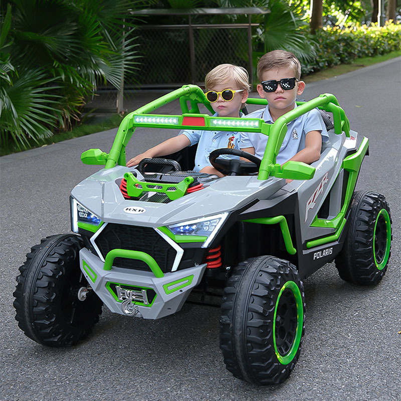 24VBattery  Ride Ons  Big Size Two Seater 4x4 Kids Electric Ride-On Car Truck with  Rubber Tires & Parental Remote