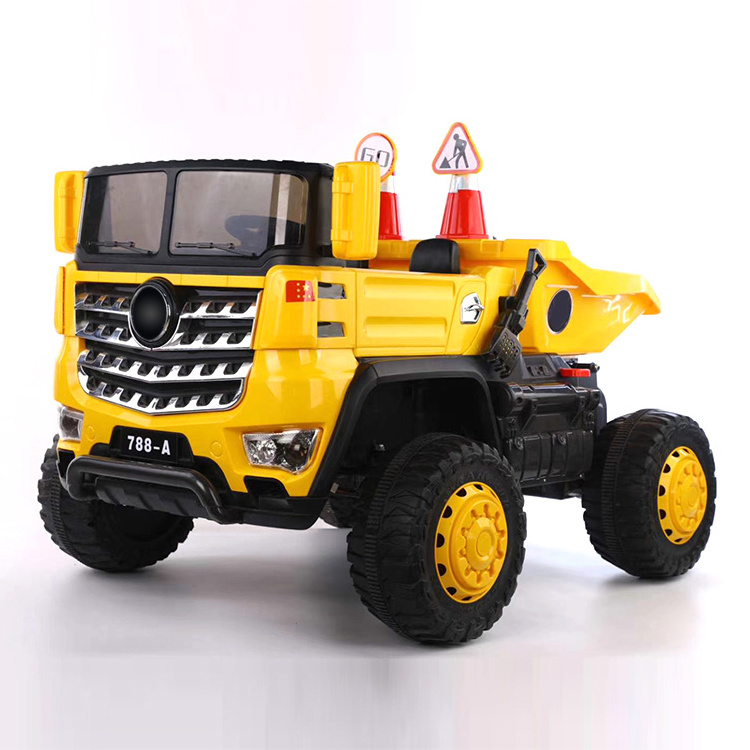 2.4G remote control plastic baby toy dump truck 12 volt electric big seat kids ride on car