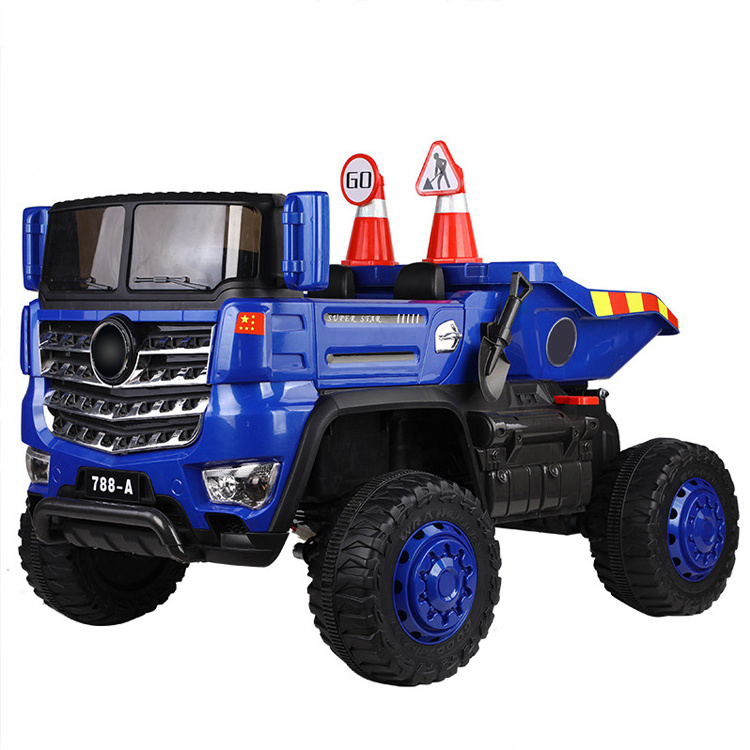 2.4G remote control plastic baby toy dump truck 12 volt electric big seat kids ride on car