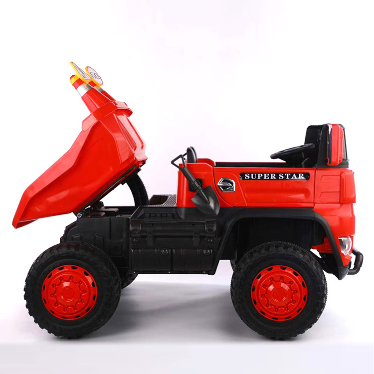 2.4G remote control plastic baby toy dump truck 12 volt electric big seat kids ride on car